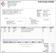 OrderGen Purchase Order Form screenshot